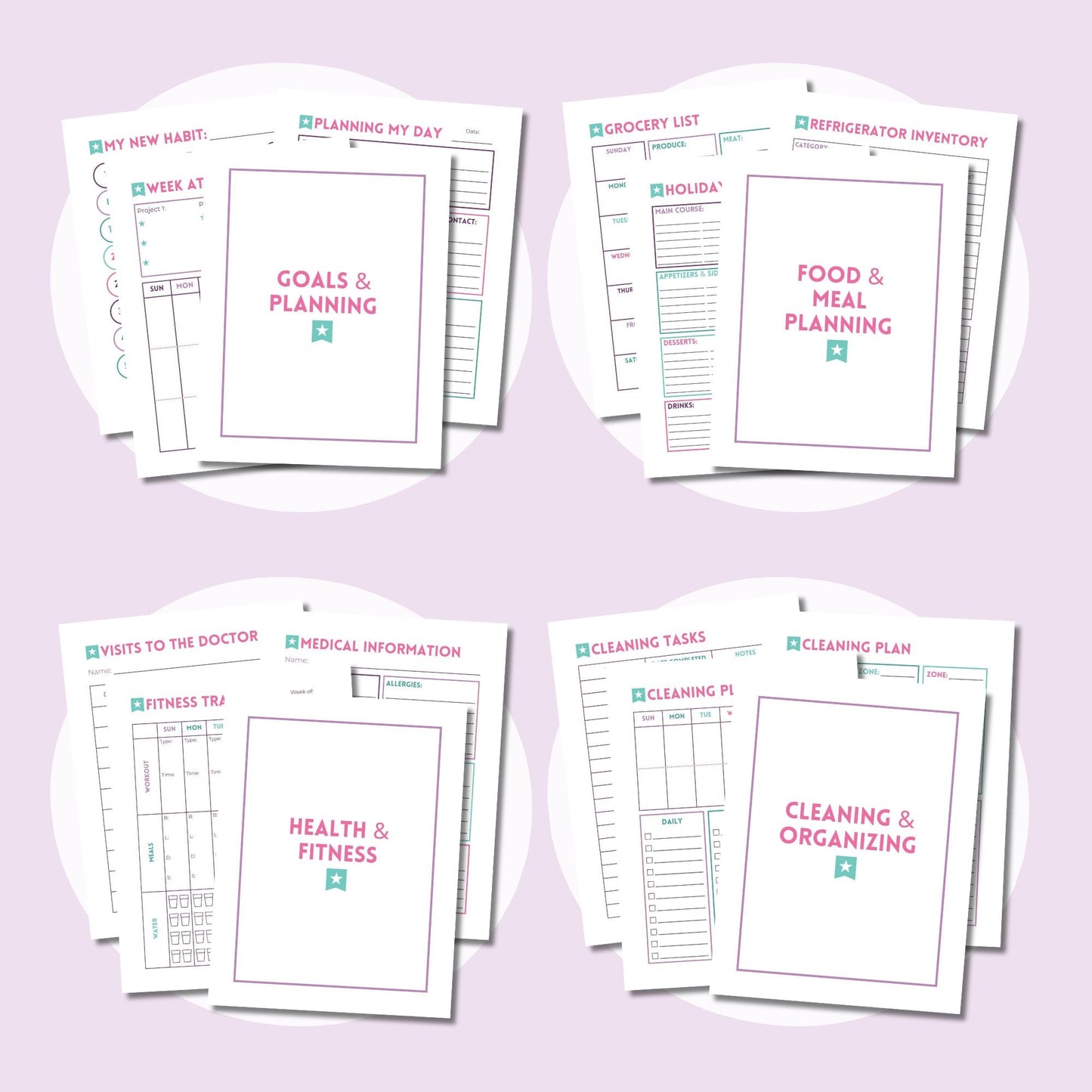 Editable Home Binder Canva Templates