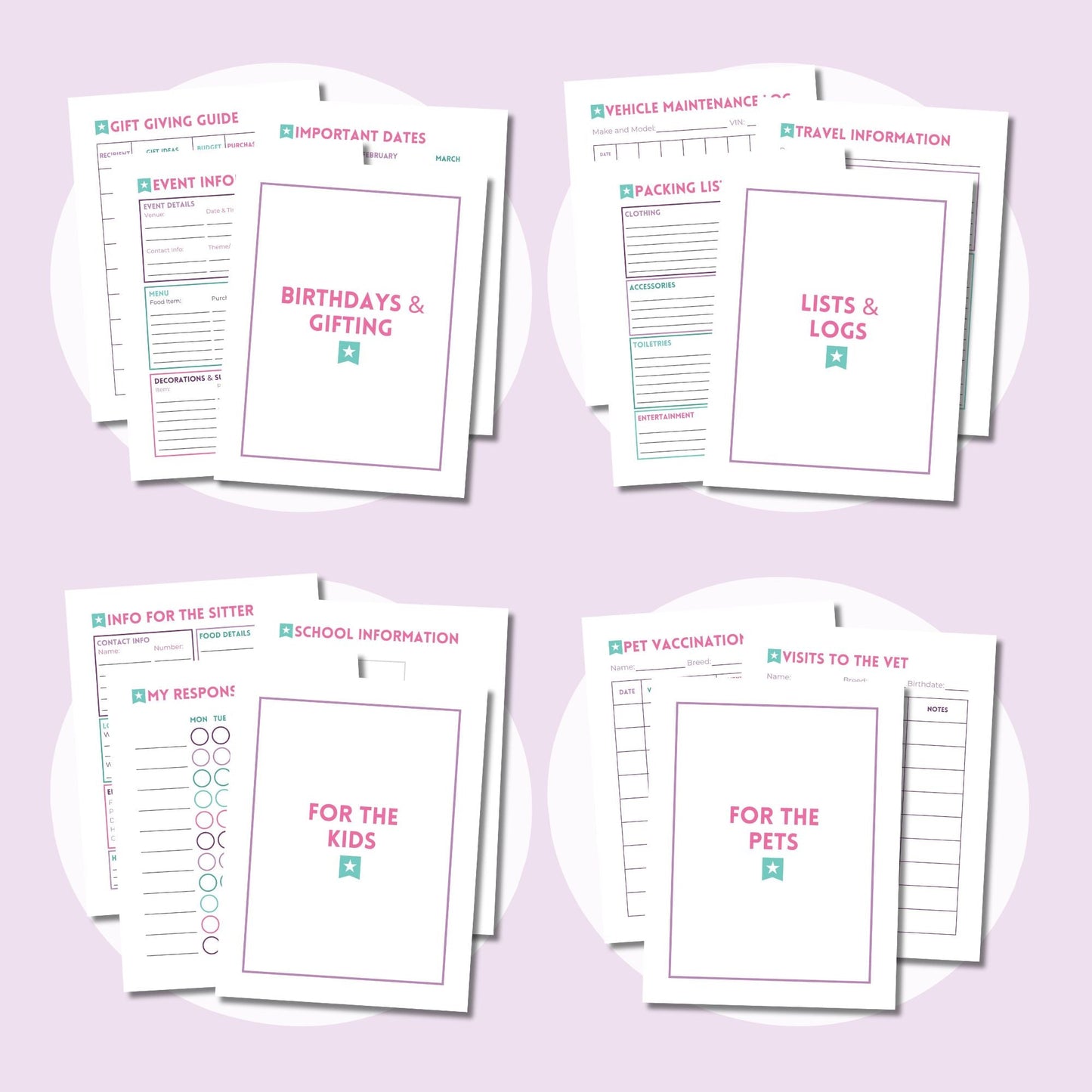 Editable Home Binder Canva Templates