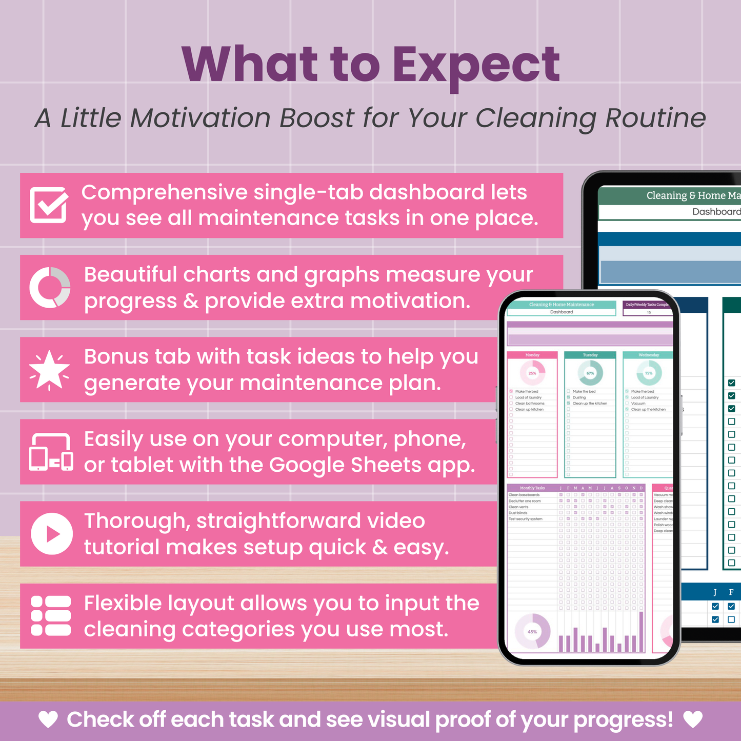 Cleaning and Home Maintenance Spreadsheet for Google Sheets