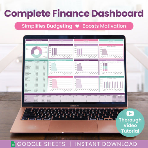 Complete Finance Dashboard and Annual Budget System for Google Sheets