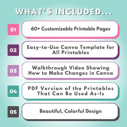Editable Home Binder Canva Templates