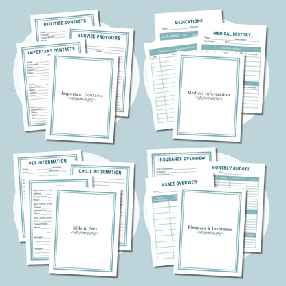 Editable Emergency Binder Canva Templates