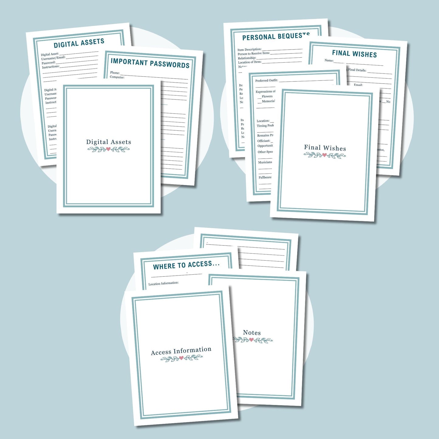 Editable Emergency Binder Canva Templates