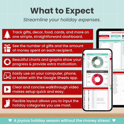 Holiday Budget Spreadsheet for Google Sheets