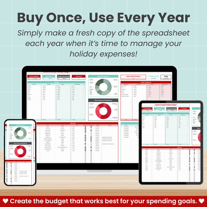 Holiday Budget Spreadsheet for Google Sheets