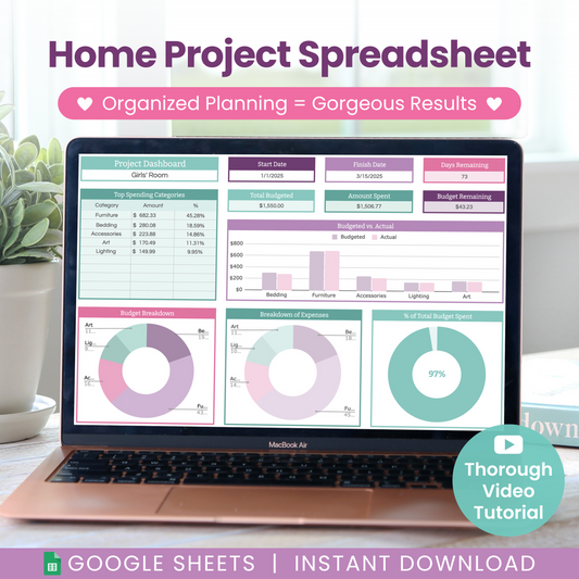 Home Renovation Project Spreadsheet for Google Sheets