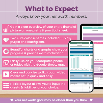 Net Worth Calculator Spreadsheet for Google Sheets