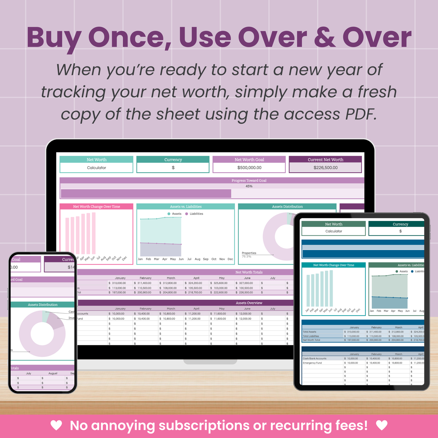 Net Worth Calculator Spreadsheet for Google Sheets