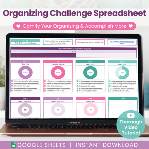 Organizing Challenge Spreadsheet for Google Sheets