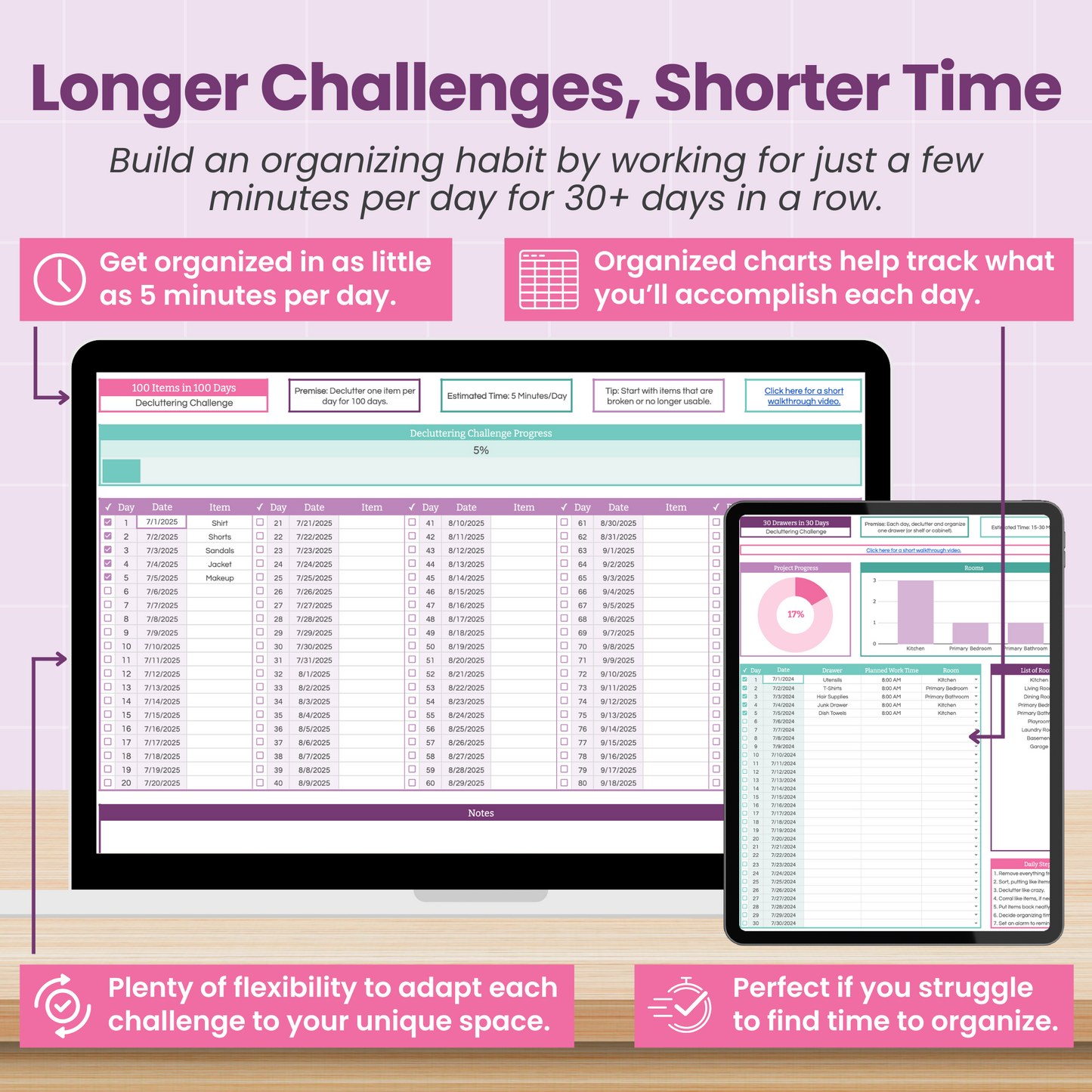 Organizing Challenge Spreadsheet for Google Sheets