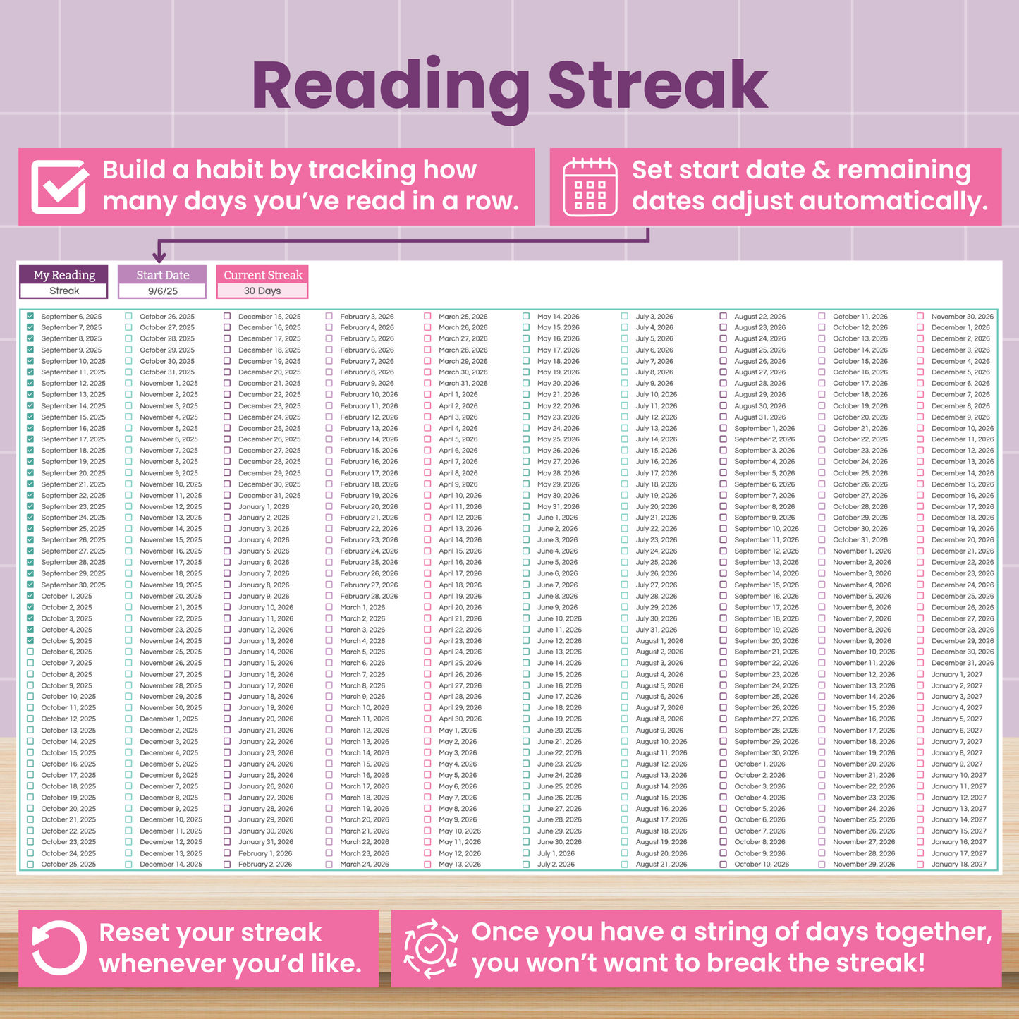 Reading Tracker Spreadsheet for Google Sheets