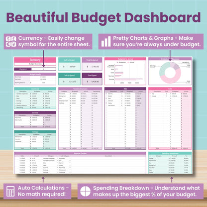 Monthly Budget Spreadsheet for Google Sheets