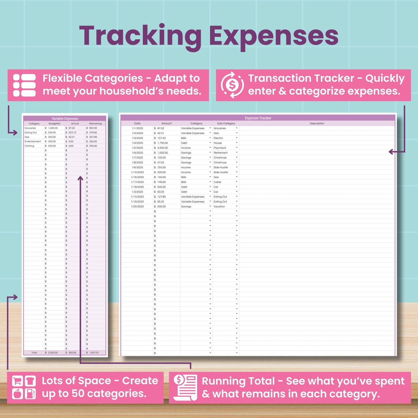 Monthly Budget Spreadsheet for Google Sheets