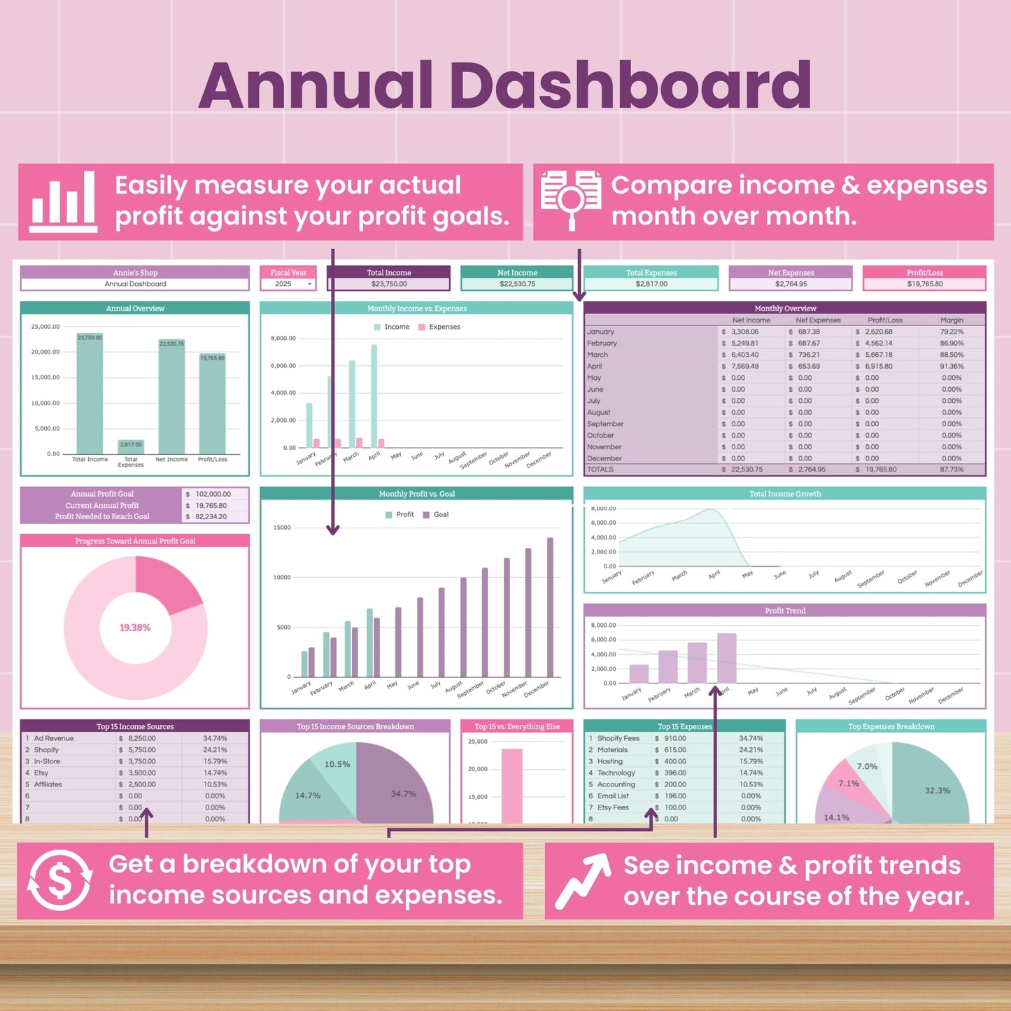 Small Business Bookkeeping Spreadsheet for Google Sheets
