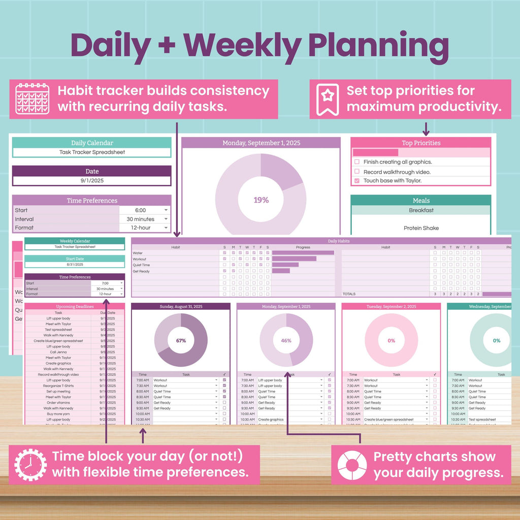 Task Tracker and To-Do List Spreadsheet for Google Sheets